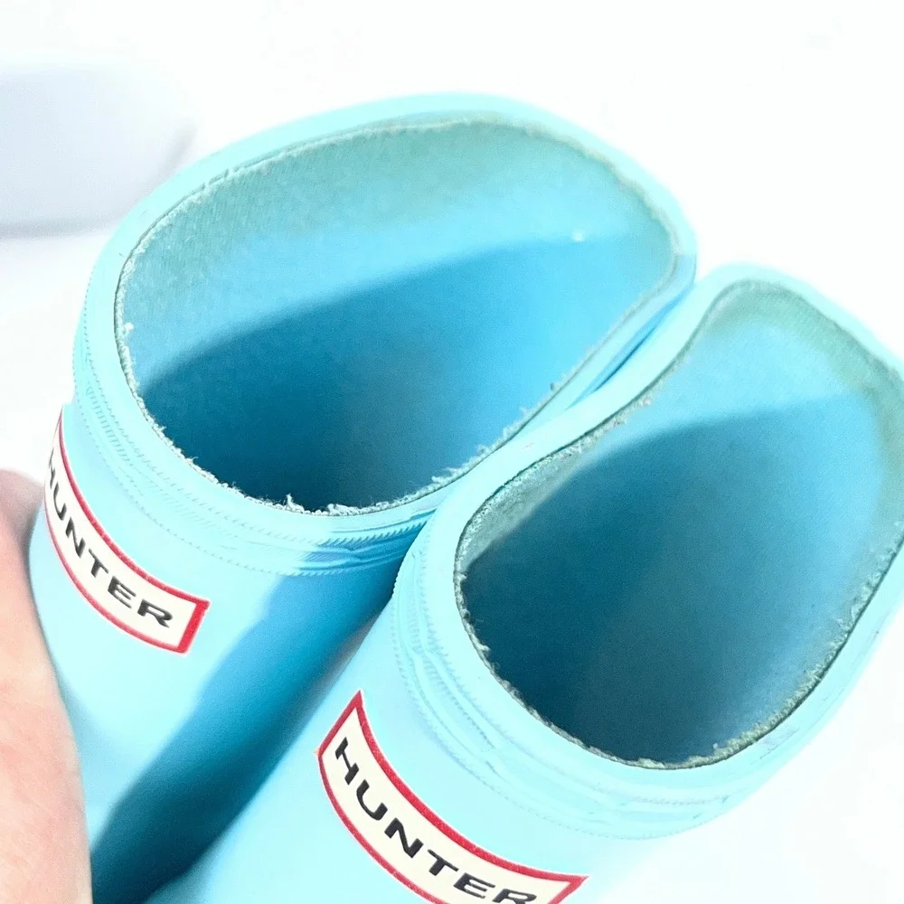 Hunter Kids First Classic Rain Boots Sky Blue Rubber Size 7 Toddler 8 Toddler
